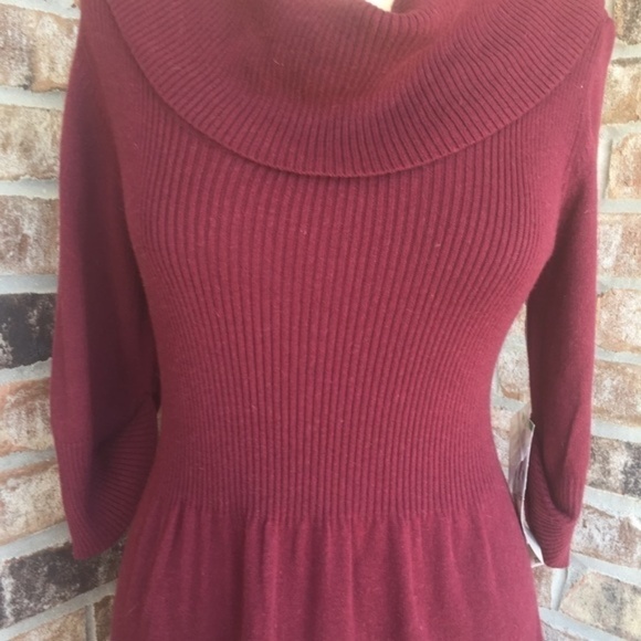 Evan-Picone Cowl Neck Long Sleeves Sweater Dress - Picture 2 of 7